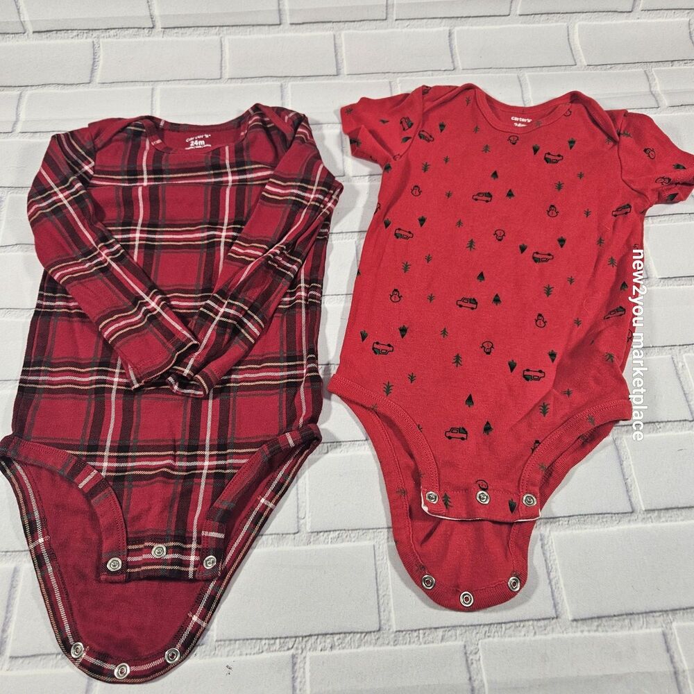 Carter christmas one piece 24 months baby / toddler clothes long & short sleeve